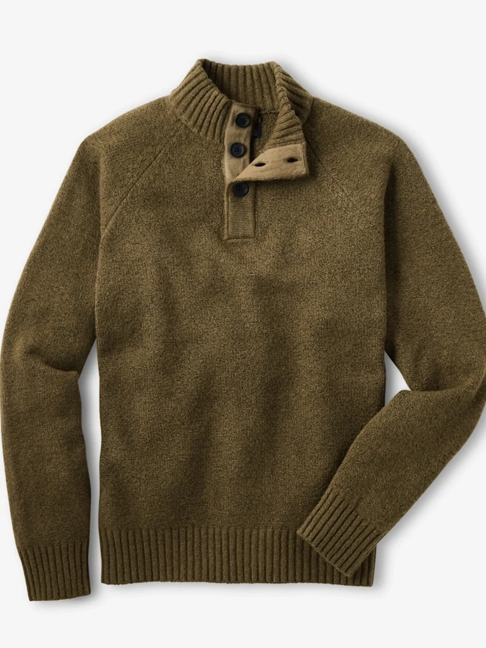 Line of Trade Sackett Henley Sweater WWII Military Olive Green Cotton Large